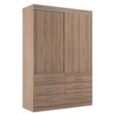 Ver imagem 2 de Guarda Roupa Casal 2 Portas de Correr 6 Gavetas Veneza Yescasa Marrom/Demolição