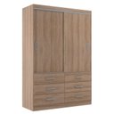 Ver imagem 3 de Guarda Roupa Casal 2 Portas de Correr 6 Gavetas Veneza Yescasa