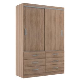 Guarda Roupa Casal 2 Portas de Correr 6 Gavetas Veneza Yescasa - 3