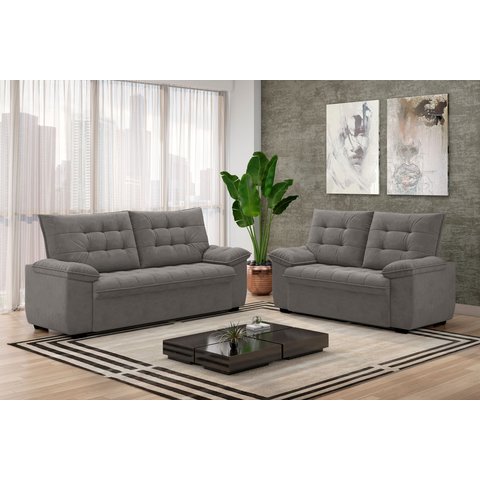 Conjunto de Sofás Estofados 3 e 2 Lugares Bertioga