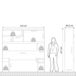 Conjunto para Quarto com Guarda Roupa Modular Gênova Plus - 18