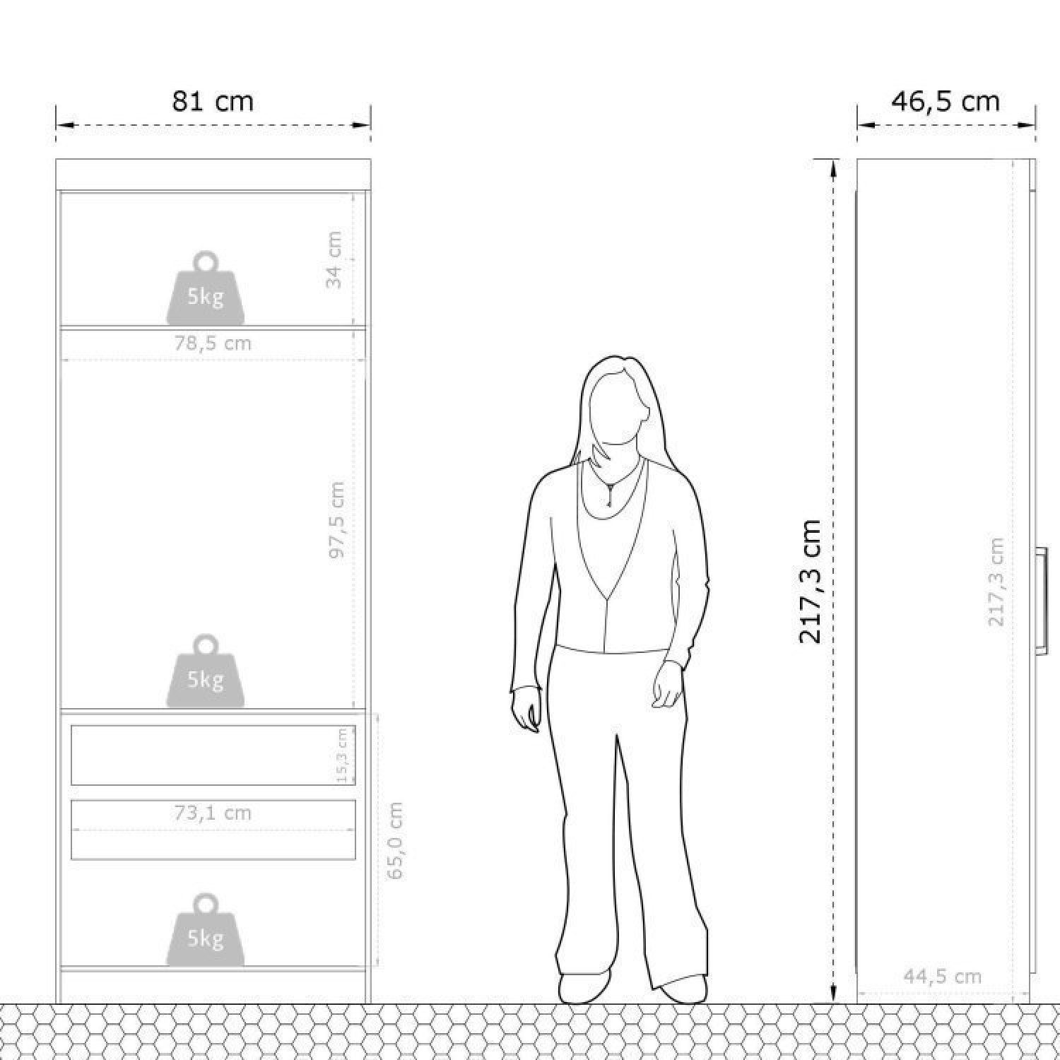 Conjunto para Quarto com Guarda Roupa Modular Gênova Plus - 7