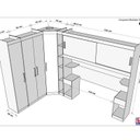 Ver imagem 4 de Conjunto para Quarto com Guarda Roupa Modular Gênova Plus