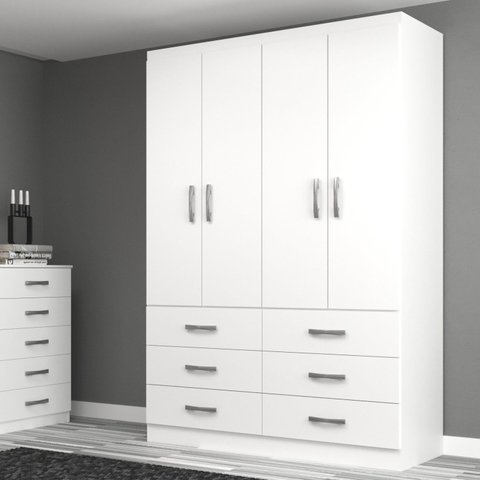Guarda Roupa Casal 4 Portas 6 Gavetas Treviso Yescasa