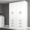 Ver imagem 1 de Guarda Roupa Casal 4 Portas 6 Gavetas Treviso Yescasa Branco