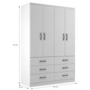 Ver imagem 4 de Guarda Roupa Casal 4 Portas 6 Gavetas Treviso Yescasa