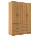 Ver imagem 3 de Guarda Roupa Casal 4 Portas 6 Gavetas Treviso Yescasa Amarelo/Cinnamomo