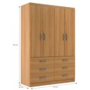 Ver imagem 4 de Guarda Roupa Casal 4 Portas 6 Gavetas Treviso Yescasa