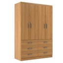 Ver imagem 3 de Guarda Roupa Casal 4 Portas 6 Gavetas Treviso Yescasa