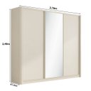 Ver imagem 4 de Roupeiro Bend Mdf 276cm 3 Portas com Espelho Lateral Curva Luna C830