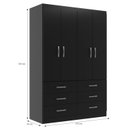 Ver imagem 4 de Guarda Roupa Casal 4 Portas 6 Gavetas Treviso Yescasa