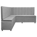 Ver imagem 3 de Canto Alemão Ripado 4 Lugares 1,25x1,60m Veludo - Sofa Store:veludo Cinza Claro