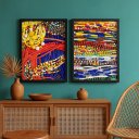 Ver imagem 1 de Kit 2 Quadros Candomble Umbanda - Guias e Contas 33x24cm:moldura Preta