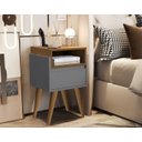 Ver imagem 1 de Mesa de Cabeceira Evora Pés Palito Onix / Nature - JM Casa dos Moveis