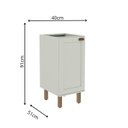 Ver imagem 3 de Balcão 1 Porta Americano 100% MDF sem Tampo Iluminata Verde/Mint