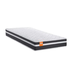 Colchão Solteiro Molas Qatar 88x188x22cm Branco / Preto- Suporta até 150kg