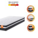 Ver imagem 6 de Colchão Solteiro Molas Qatar 88x188x22cm Branco / Preto- Suporta até 150kg