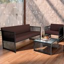 Ver imagem 1 de Conjunto para Área Externa de Corda Náutica - Poltrona Namoradeira Mesa de Centro Santiago