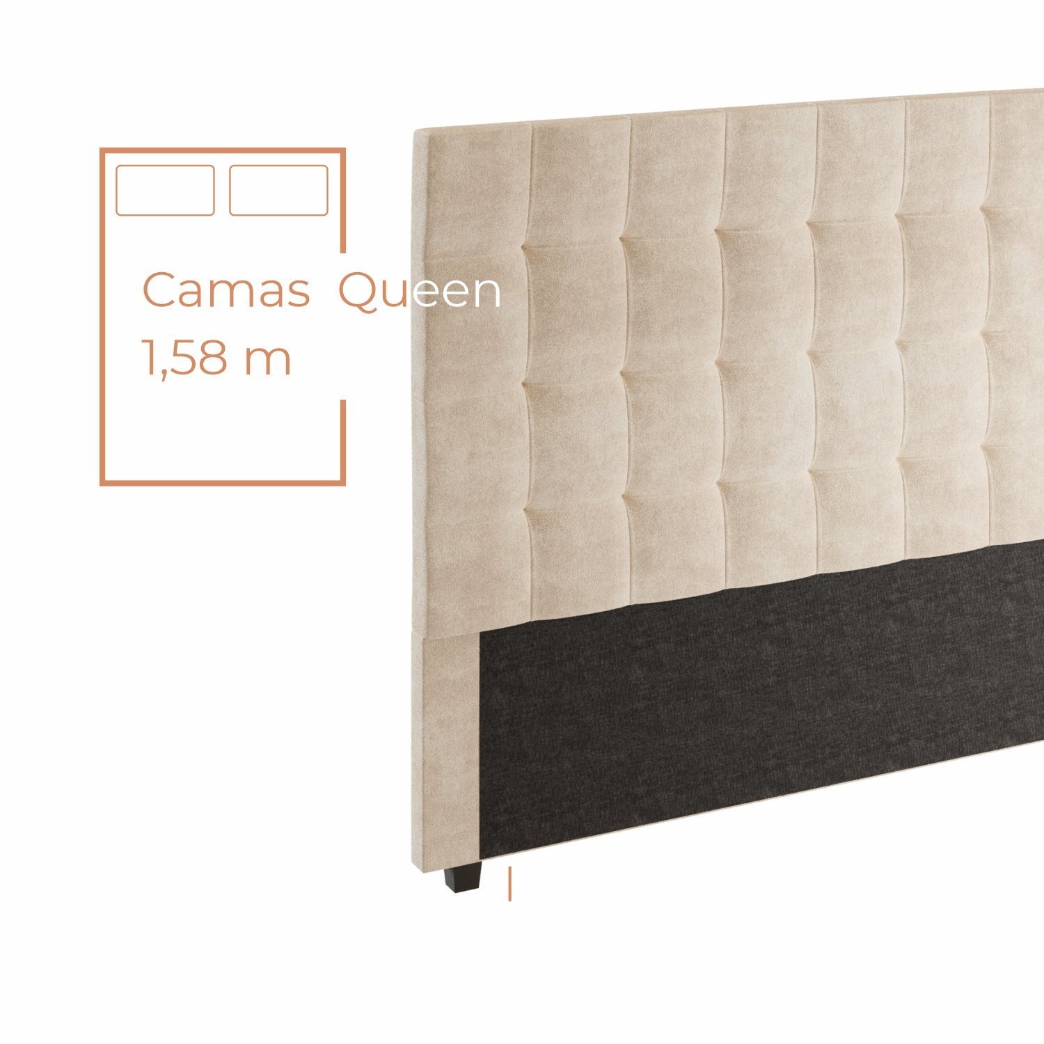 Cabeceira Para Cama Box Nala Babus Queen Estofadas em linho - 4