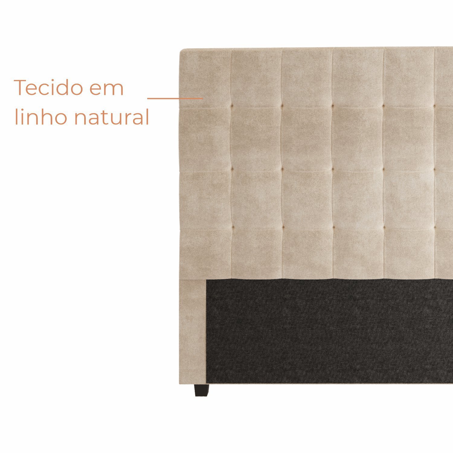 Cabeceira Para Cama Box Nala Babus Queen Estofadas em linho - 6