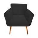 Ver imagem 3 de Kit Namoradeira + 1 Poltrona Decorativa Sabrina Suede Preto Pés Madeira Ms Decor