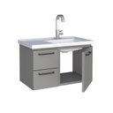 Ver imagem 3 de Gabinete para Banheiro em Aço 61,5cm Romã Cinza