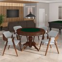 Ver imagem 1 de Conjunto Mesa de Jogos Carteado Bellagio Tampo Reversível Verde e 4 Cadeiras Madeira Poker Base Estr