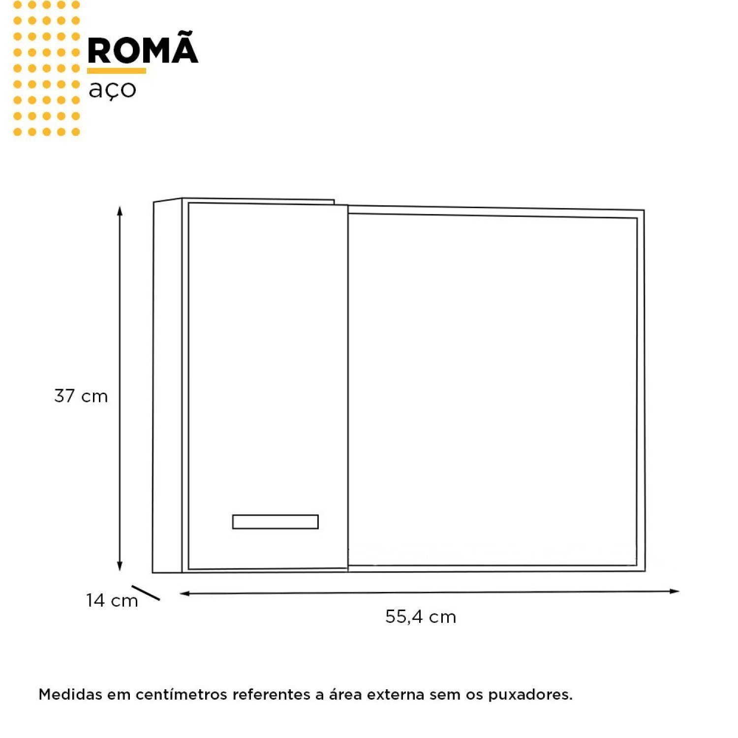 Espelheira para banheiro com Armário em Aço Romã  - 4