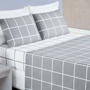 Ver imagem 1 de Jogo de Lençol Cama Queen 4 Peças Micropercal 200 Fios Austin - Cinza