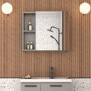 Ver imagem 1 de Espelheira para banheiro com Armário em Aço Ameixa