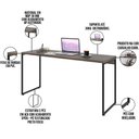 Ver imagem 5 de Kit Estante Areta 4 Prateleiras com Mesa Industrial Aspen 150cm C01 Carvalho Dark - Lyam Decor