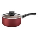 Ver imagem 2 de Kit com 2 Panela Tramontina Paris Antiaderente com Tampa de Vidro 18 Cm 20 Cm Vermelho