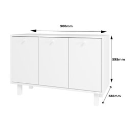 Armário para Escritório Baixo 3 Portas 1 Prateleira MDP 12mm - 4