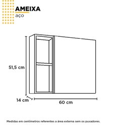 Espelheira para banheiro com Armário em Aço Ameixa  - 4