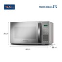 Ver mais imagens de Micro-ondas, Mondial, Cinza/espelhado, 1200w, 220v - Mo-01-21-e