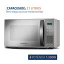 Ver imagem 2 de Micro-ondas, Mondial, Cinza/espelhado, 1200w, 220v - Mo-01-21-e