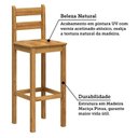 Ver imagem 4 de Kit 4 Banquetas Altas 100% Madeira Maciça Martin Espresso Móveis