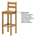 Ver imagem 5 de Kit 4 Banquetas Altas em Madeira Maciça Nogueira Martin Marrom