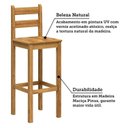 Ver imagem 4 de Kit 4 Banquetas Altas em Madeira Maciça Nogueira Martin Marrom