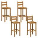 Ver imagem 2 de Kit 4 Banquetas Altas em Madeira Maciça Nogueira Martin Marrom