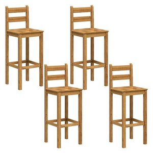 Kit 4 Banquetas Altas 100% Madeira Maciça Martin Espresso Móveis