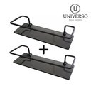 Ver imagem 6 de Kit Prateleira Suporte Porta Shampoo Preto Reto Fume 2 Uni.
