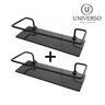 Kit Prateleira Suporte Porta Shampoo Preto Reto Fume 2 Uni. - 4