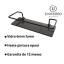 Ver mais imagens de Kit Prateleira Suporte Porta Shampoo Preto Reto Fume 2 Uni.