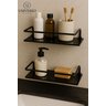 Kit Prateleira Suporte Porta Shampoo Preto Reto Fume 2 Uni. - 5