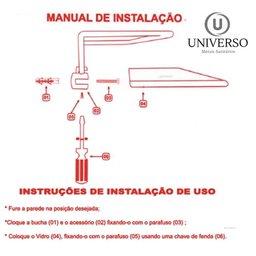 Kit Prateleira Suporte Porta Shampoo Preto Reto Fume 2 Uni. - 10