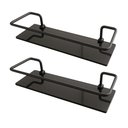 Ver imagem 1 de Kit Prateleira Suporte Porta Shampoo Preto Reto Fume 2 Uni.