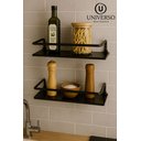 Ver imagem 5 de Kit Prateleira Suporte Porta Shampoo Preto Reto Fume 2 Uni.