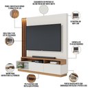 Ver imagem 3 de Estante Painel para TV 65 pol com LED Alencar C04 Off White Matte Freijó - Lyam Decor