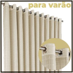 cortina blackout Milam bloqueia luz sala 5,00 x 2,80 palha - 5